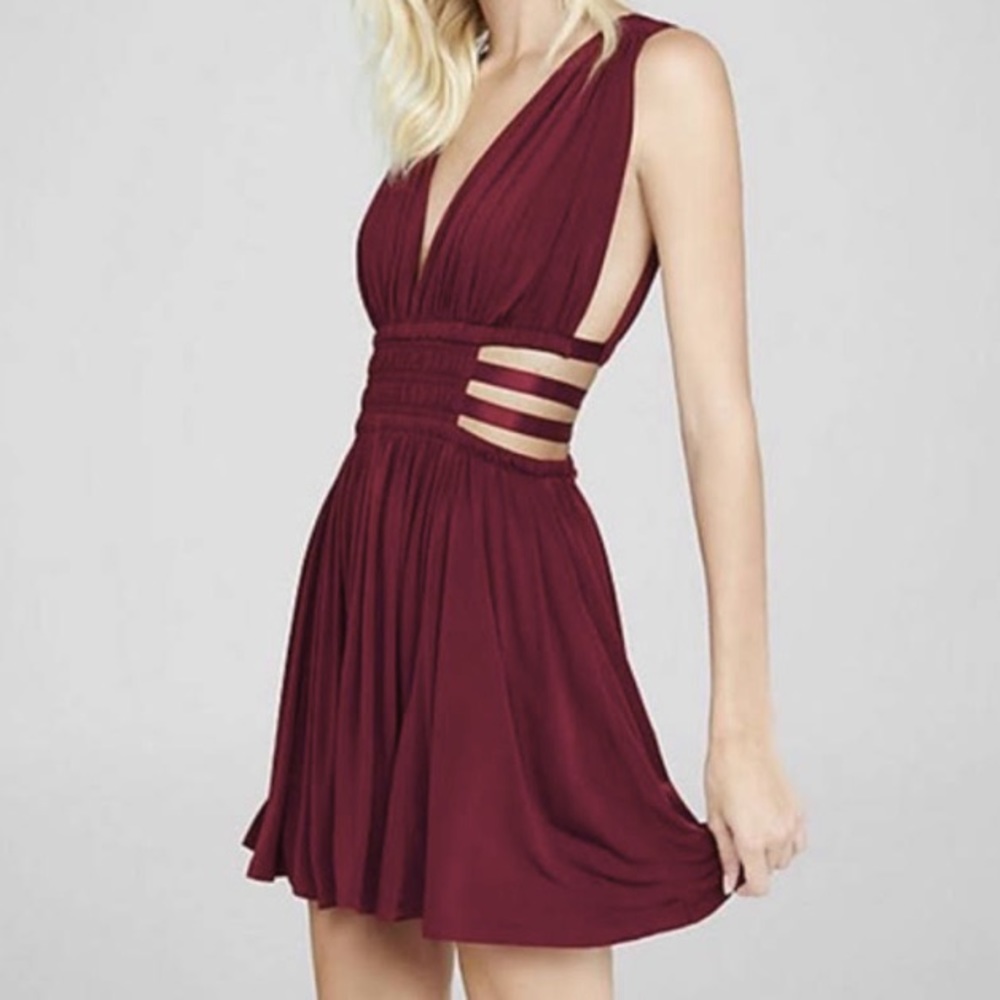 Express Sexy Wine Red Cocktail Dress